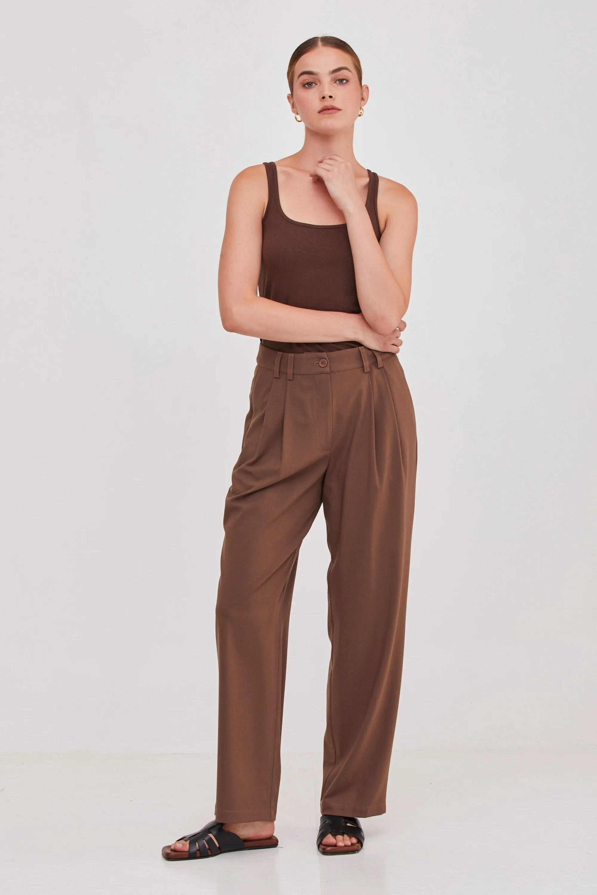 Noah Tailored Pants Brown