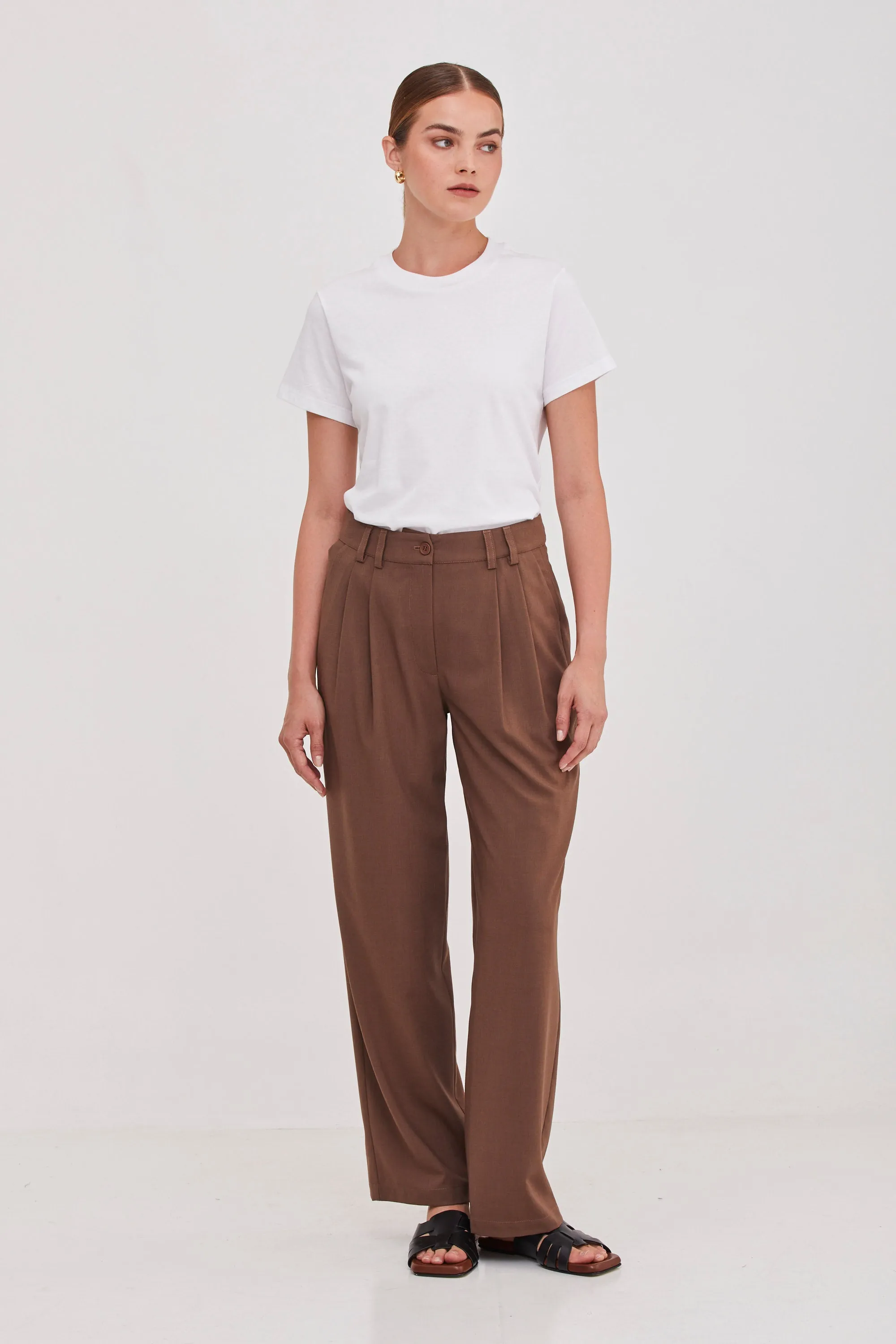 Noah Tailored Pants Brown