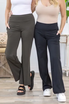 Nylon Blend Tailored Pants