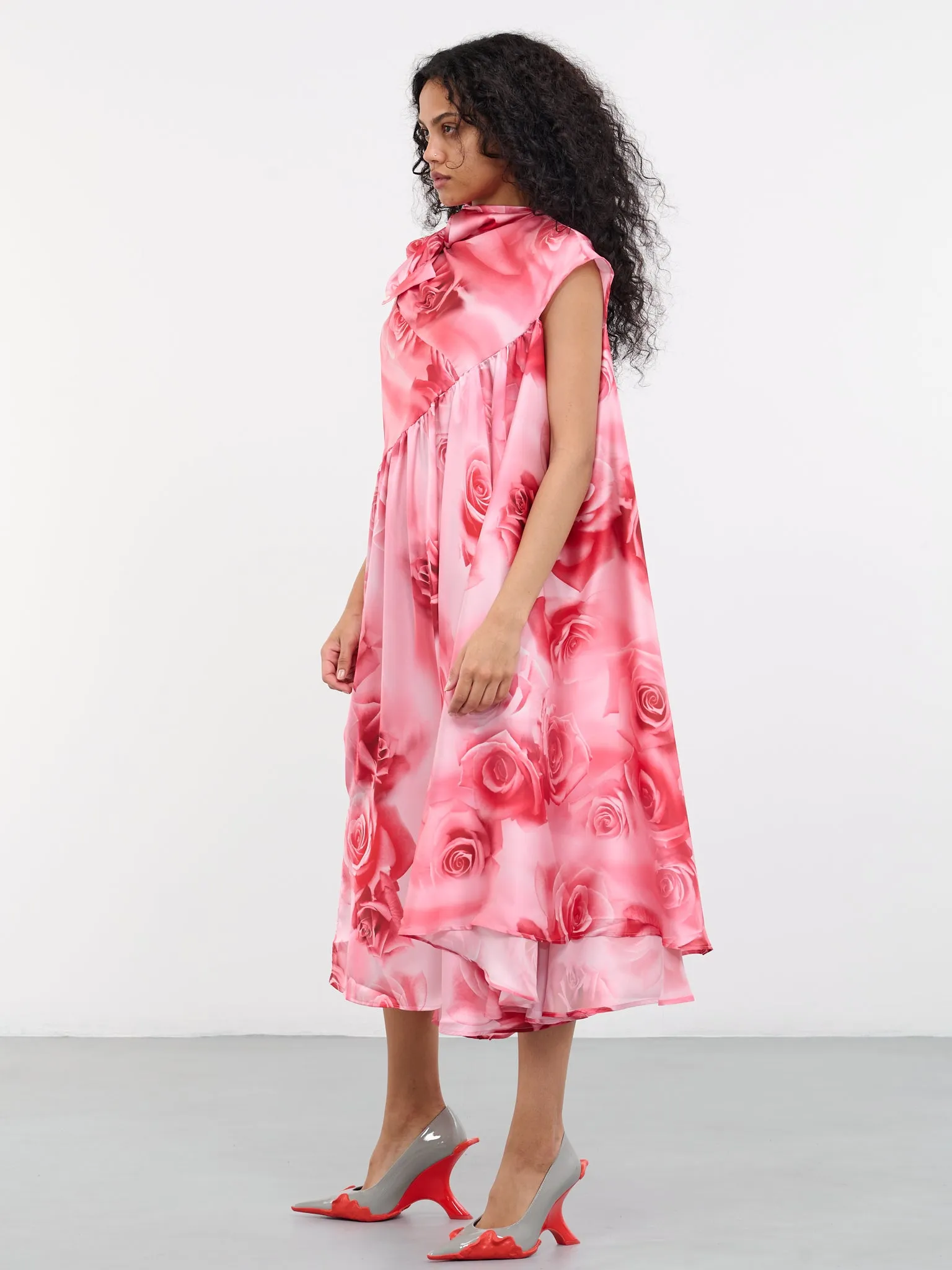 Peneled Shirts Dress (PT03DR04WW-PINK-ROSES)