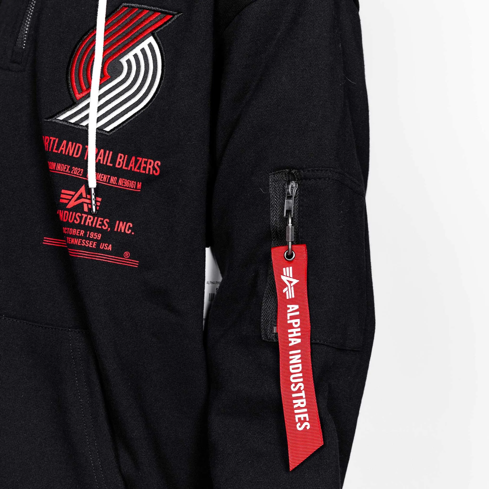 Portland Trail Blazers Alpha Industries X New Era Pinwheel Hoodie