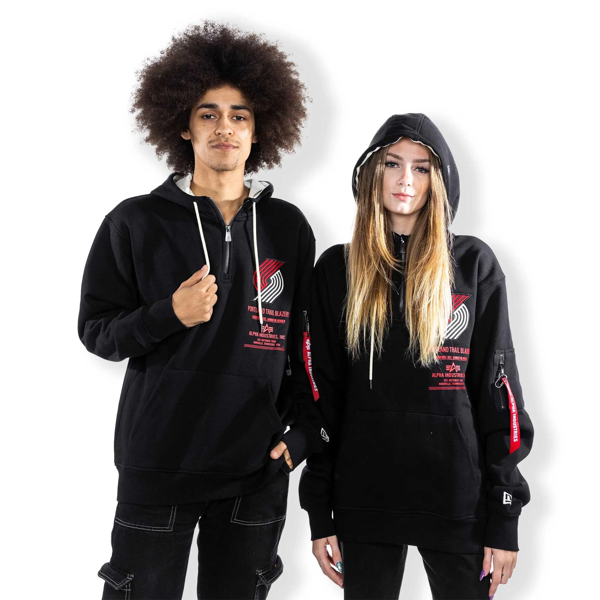 Portland Trail Blazers Alpha Industries X New Era Pinwheel Hoodie