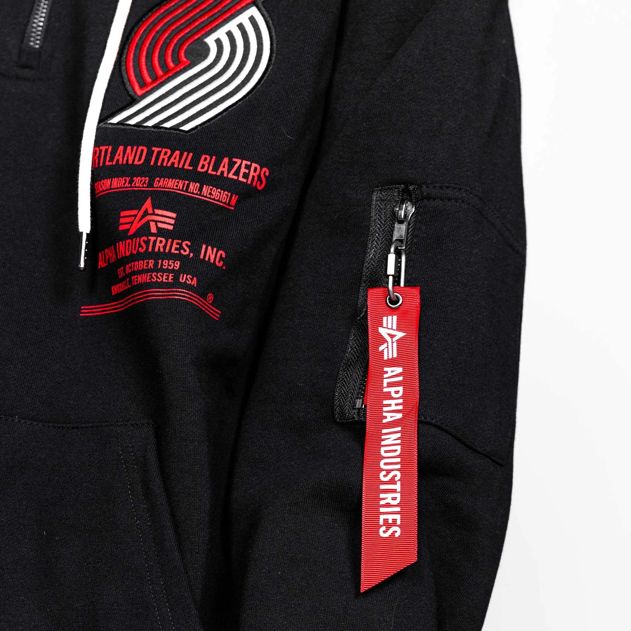 Portland Trail Blazers Alpha Industries X New Era Pinwheel Hoodie