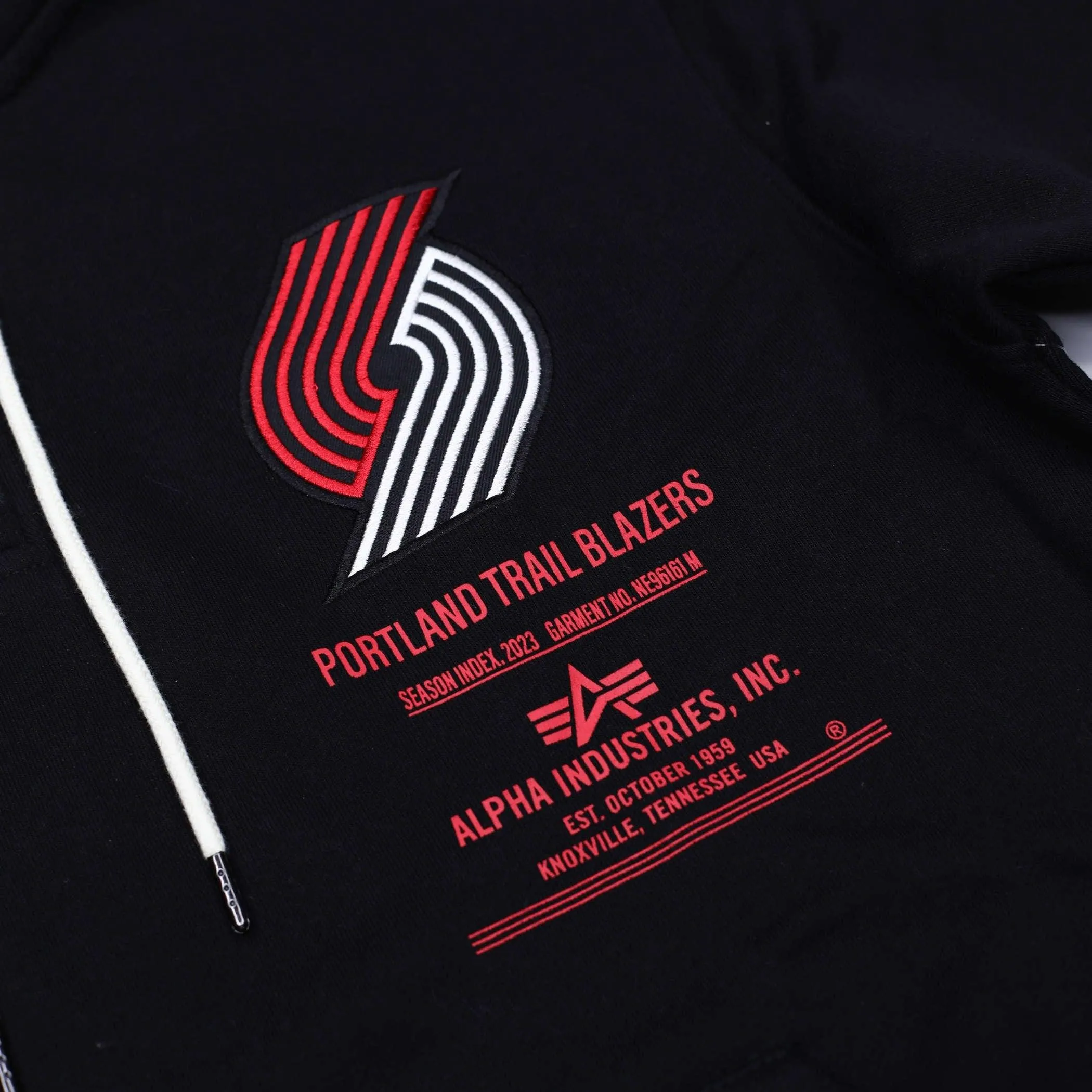 Portland Trail Blazers Alpha Industries X New Era Pinwheel Hoodie