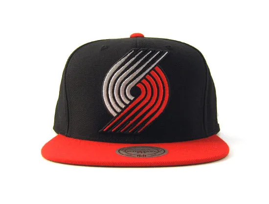 Portland Trail Blazers Mitchell&Ness Snapback Hat (Team Colors/Green Under Brim)