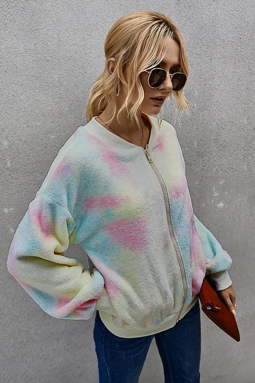 Ready For Fall Tie-Dye Fluffy Jacket - 4 Colors