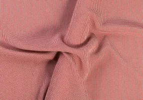 Red & Eggshell Micro-Check Rayon (Made in Italy)