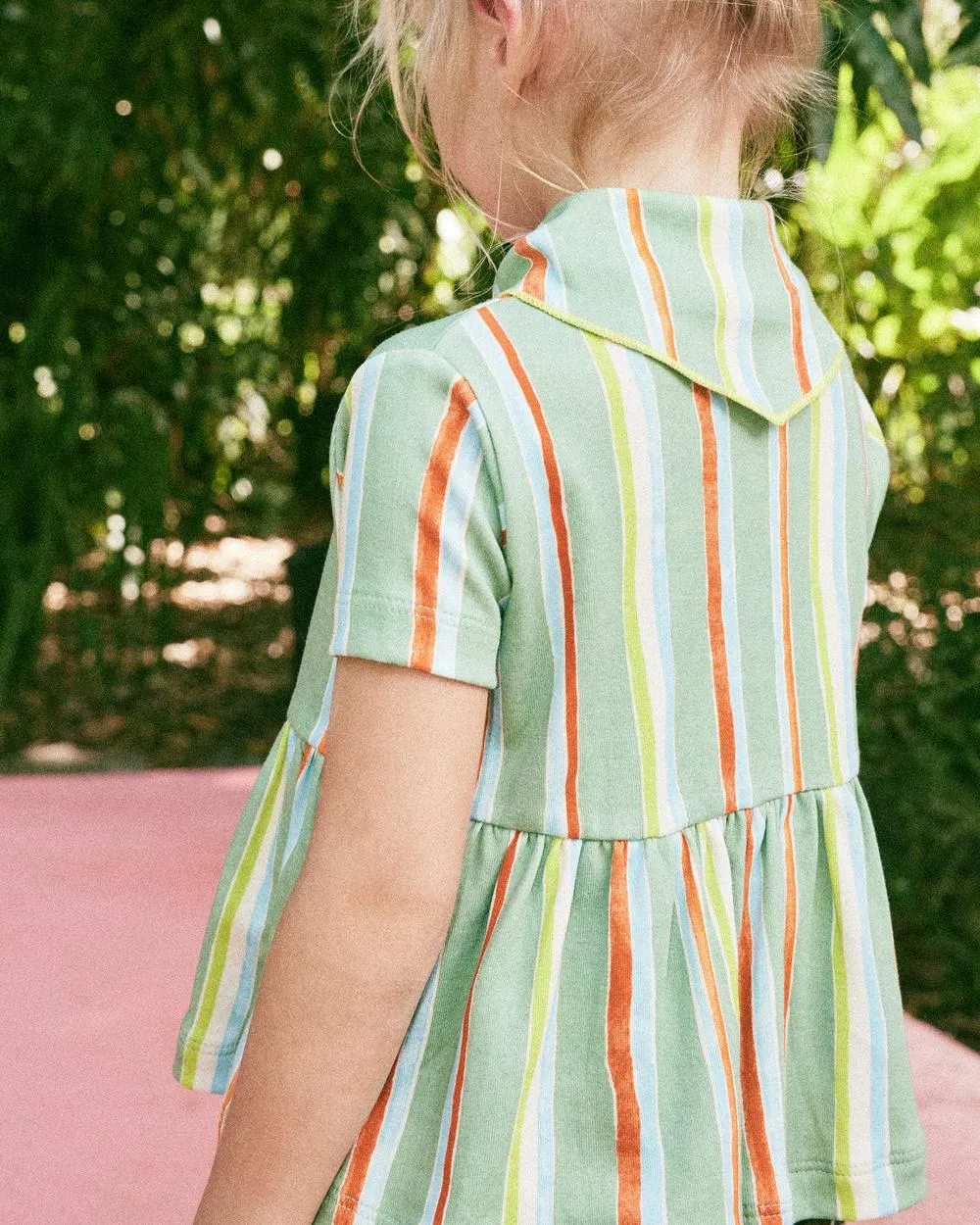 Scout Peplum Top, Mojave Watercolor Stripe