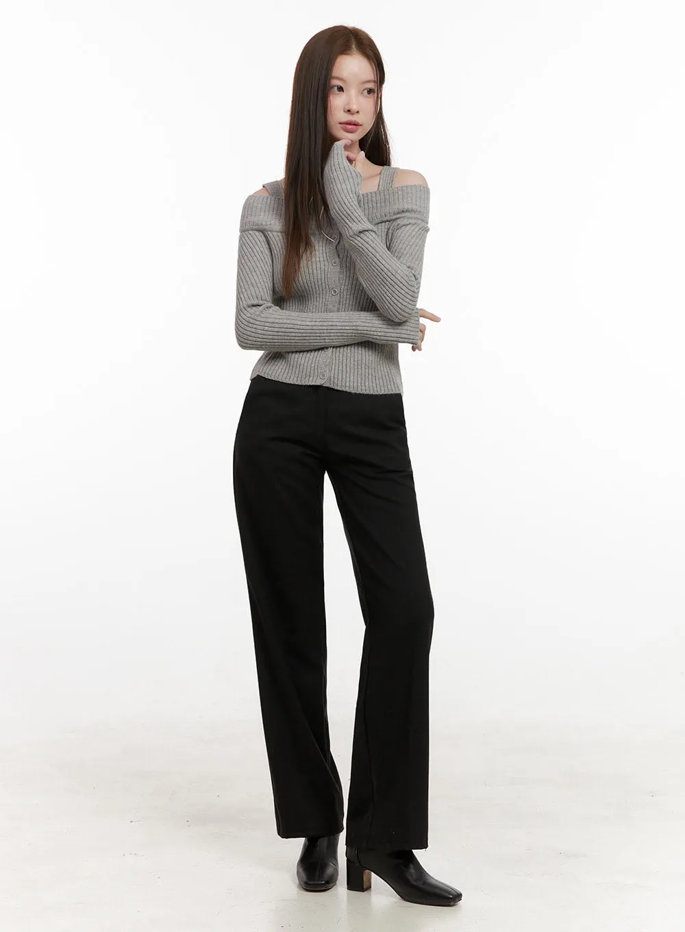 SpandexSleek Tailored Pants OD418