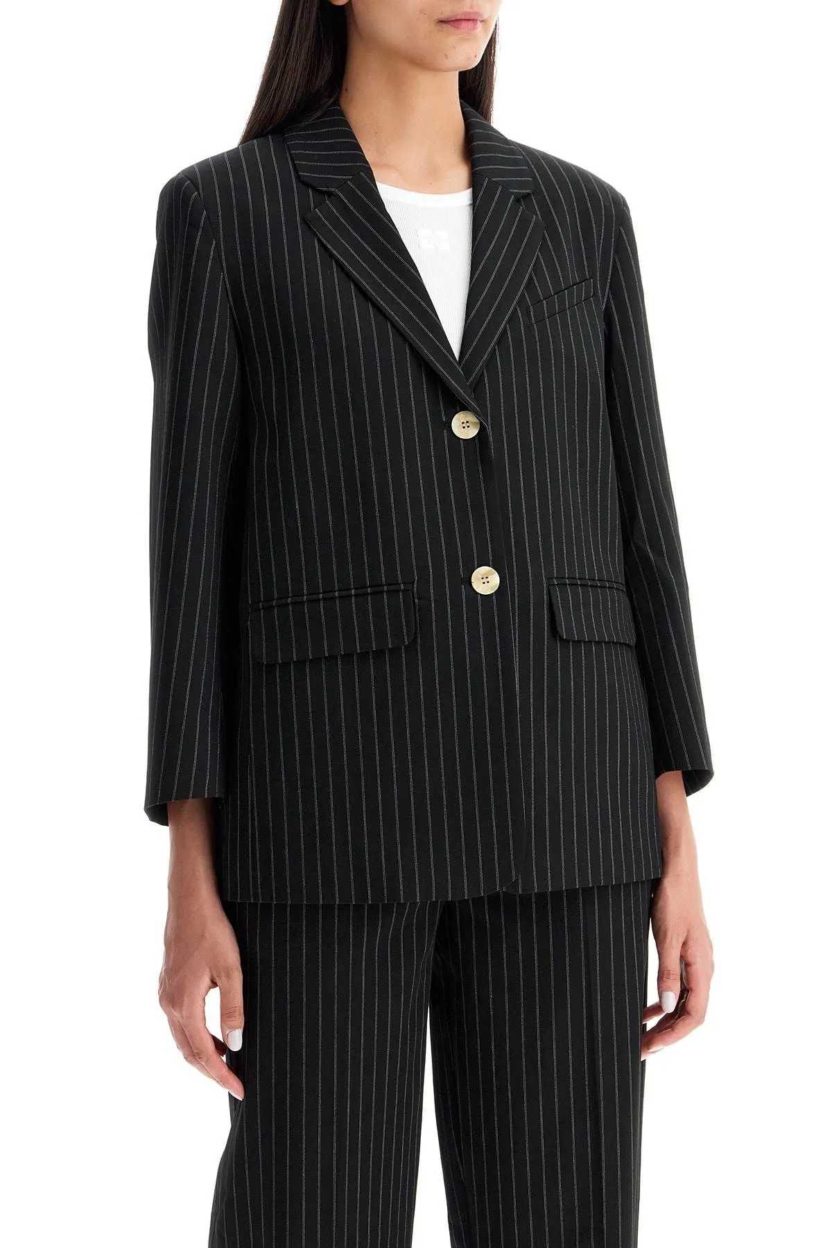 STRIPED BOXY BLAZER