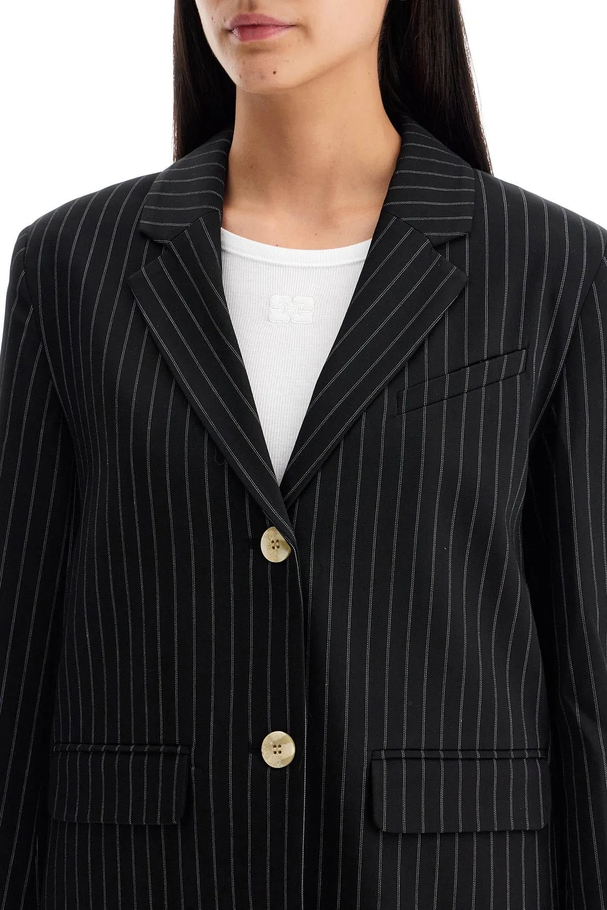 STRIPED BOXY BLAZER