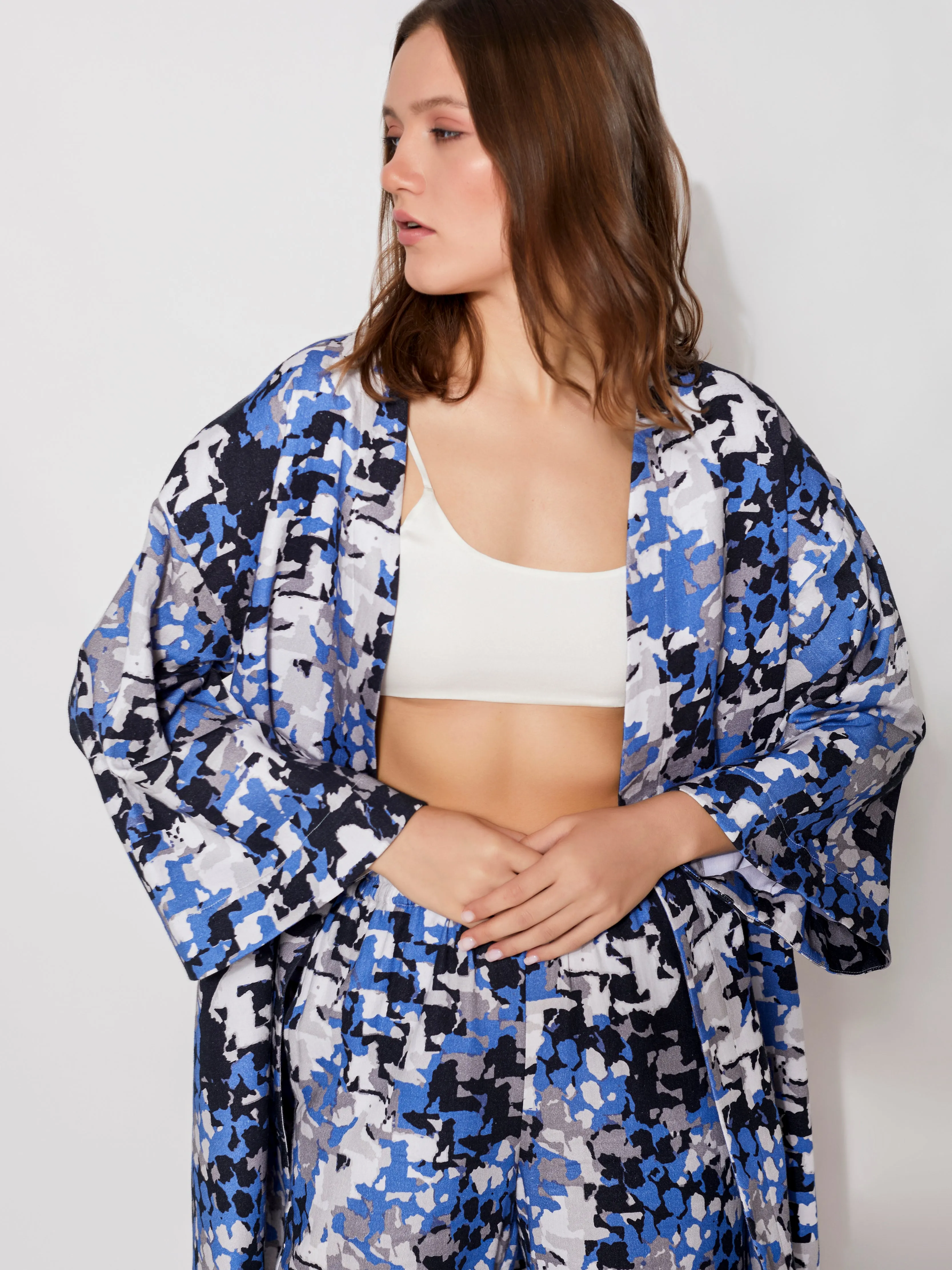 Sustainable Organic Oasis Wide-Long Sleeve Kimono Top