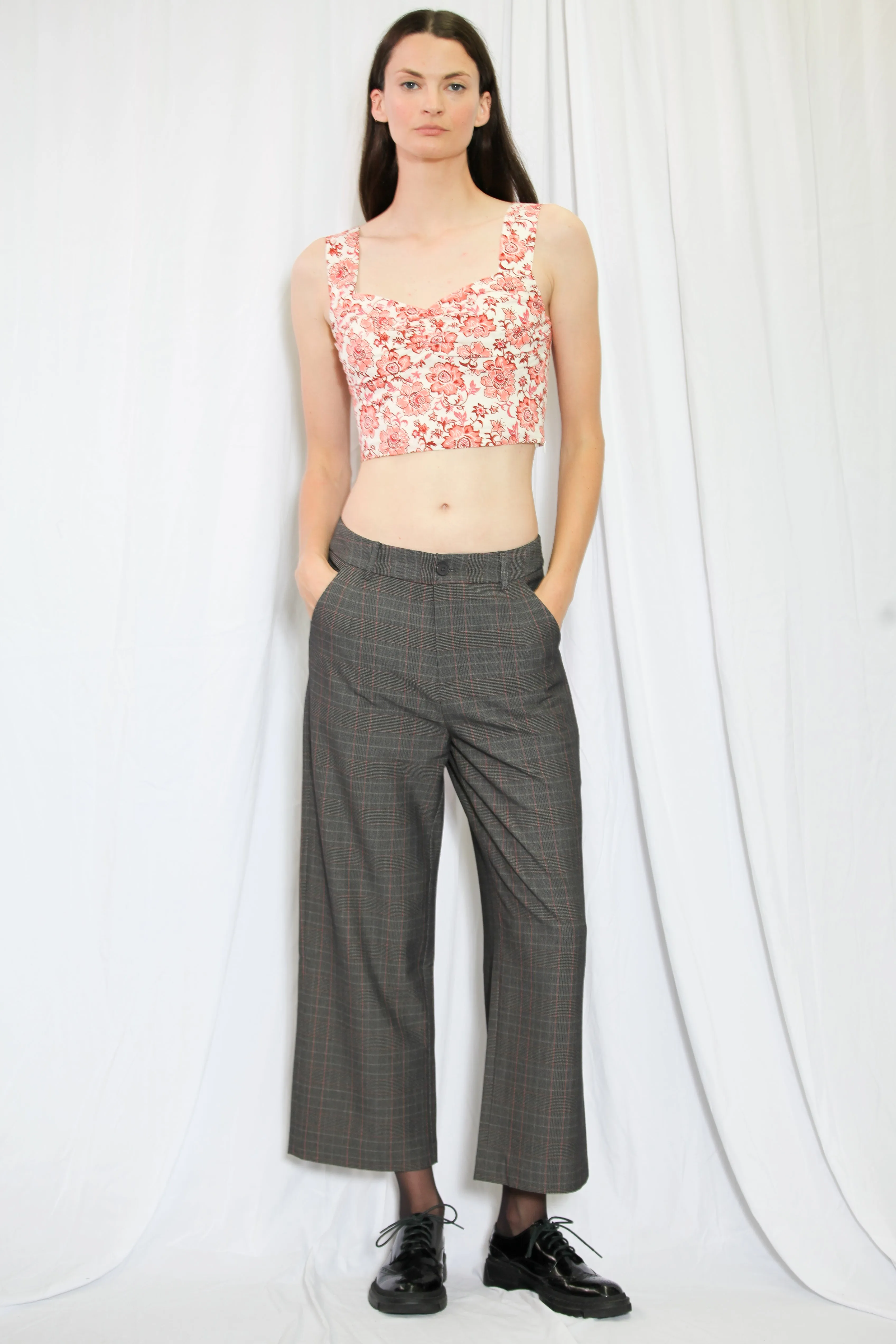 Tailored Cropped  Wide Leg Pants