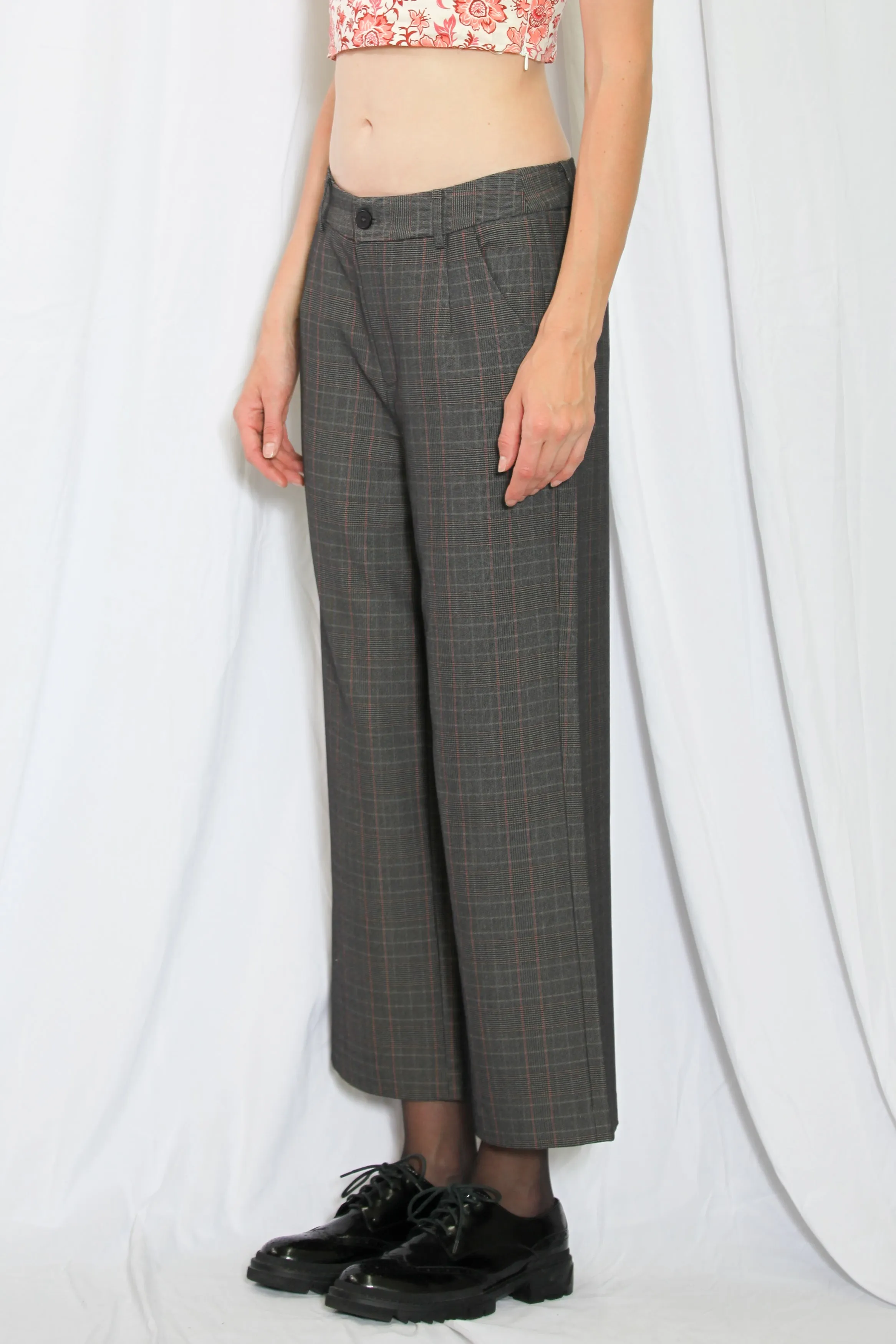 Tailored Cropped  Wide Leg Pants