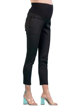 Tailored Maternity Trousers in Pique - Black