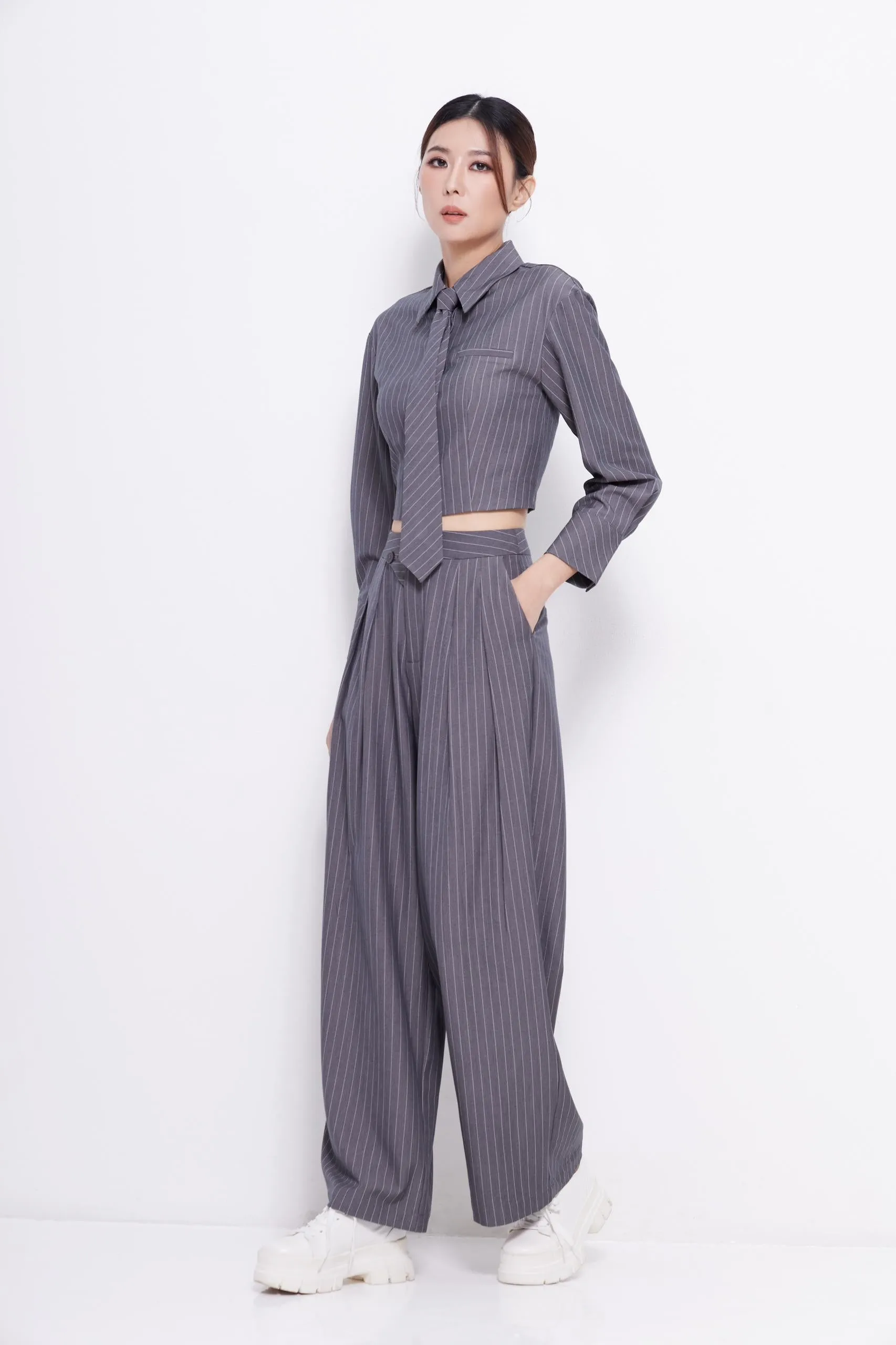 Toni Pinstripe Tailored Pants