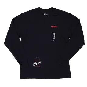 Trail Blazers Nike Courtside Max Black Long Sleeve T-Shirt