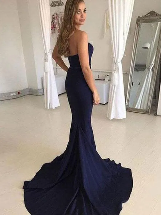 Trumpet/Mermaid Sweetheart Chiffon Evening Dresses With Chapel Train 3009