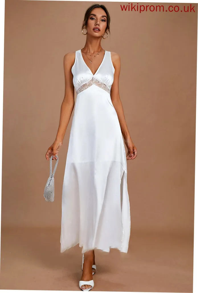 V-neck Wedding Dresses Eva Wedding Sheath/Column Ankle-Length Dress