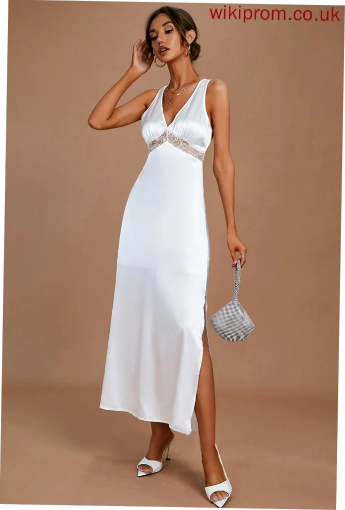 V-neck Wedding Dresses Eva Wedding Sheath/Column Ankle-Length Dress