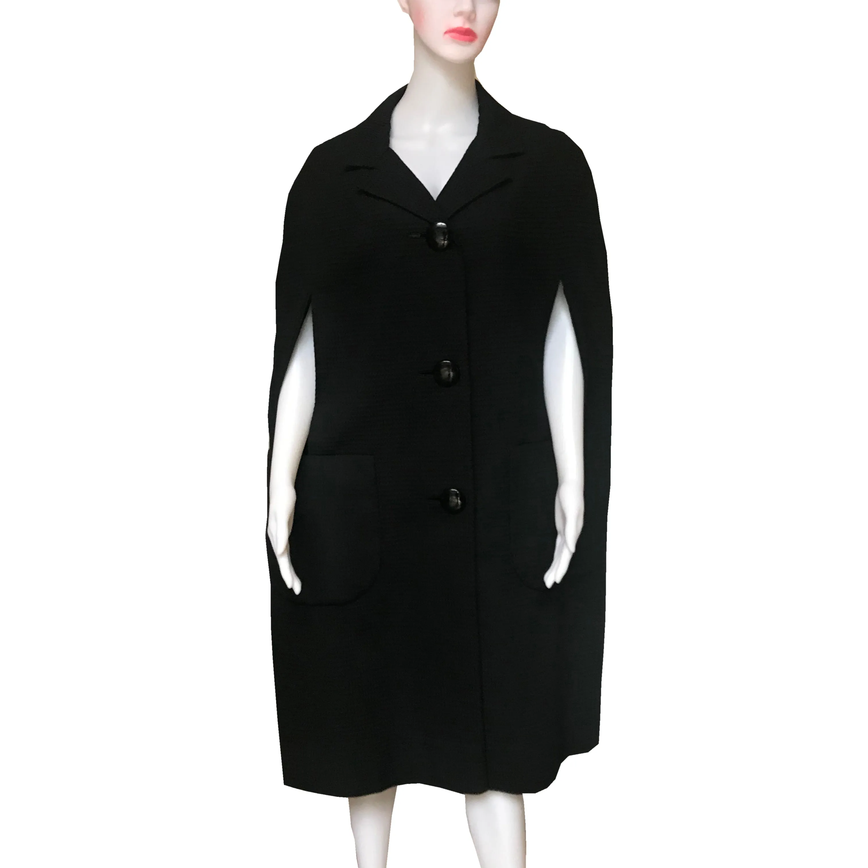 Vintage 1950s Barberini Waffle Weave Cotton Cape Coat