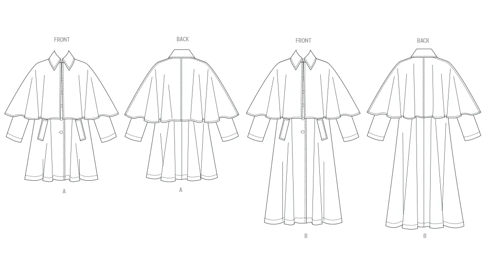 Vogue Sewing Pattern 2074 Misses' Cape Coat in Two Lengths