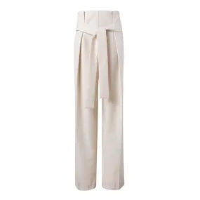 White High-waisted Tailored Trousers