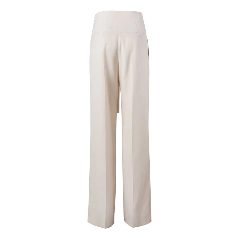 White High-waisted Tailored Trousers