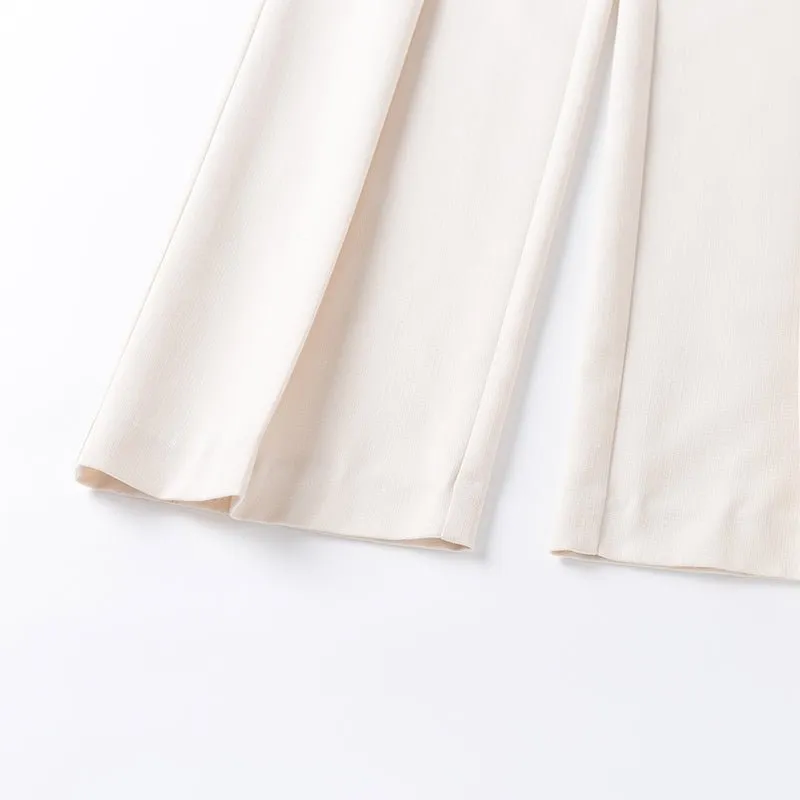 White High-waisted Tailored Trousers