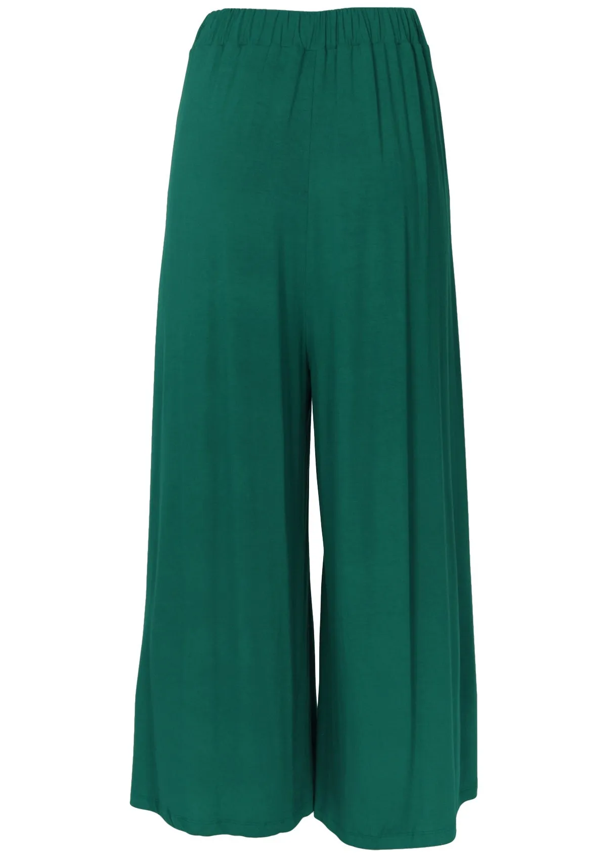 Wide Leg Stretch Pocket Pants Jade Green