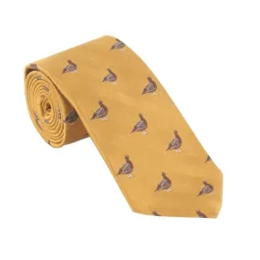 William Powell Luxury Woven Wool & Silk Grouse Tie - Gold